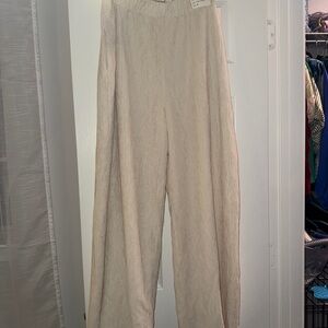 Abercrombie & Fitch Light Tan Wide-Leg Pants